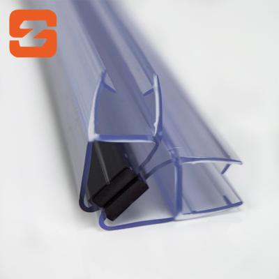 China High Hardness Shower Room Rubber Sealing Strip Waterproof Magnets Strip Transparent Magnetic Plastic Strips For Glass Door for sale