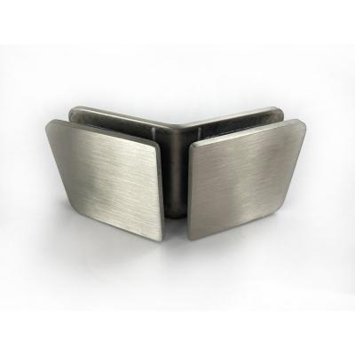 China Modern Satin Finish 135 Degree Stainless Steel 45*45mm Square Style Flange Glass Connector for sale