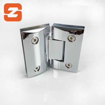 China Modern Factory Manufacturer 135 Degree Glass To Glass Shower Door Hinge Clip Flange Hardware for sale