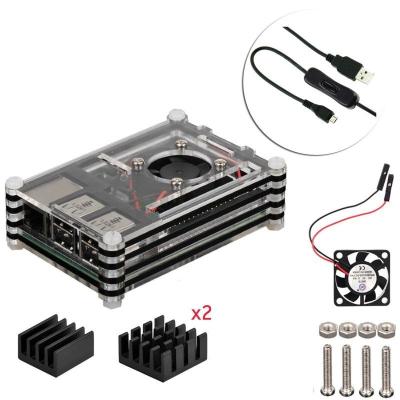 China ELECTRONIC DEVICES Raspberry Pi 3 Case With Fan And Heatsinks for sale