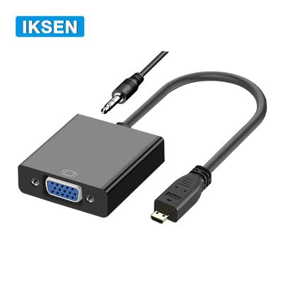 China COMPUTER HDTV Micro To VGA Adapter Male To Female HDTV Audio Converter Video Cable for sale