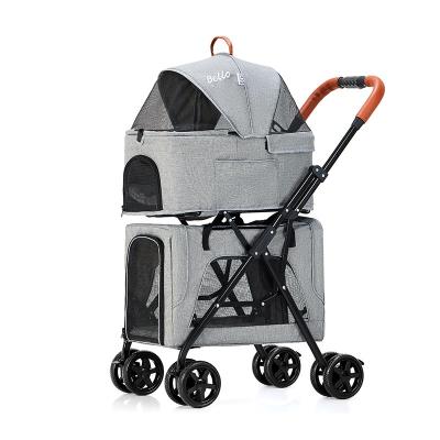 China Good Quality Popular Product 4 Wheels Dog Travel Stroller Hot Selling Easy Folding Breathable Trolley for sale