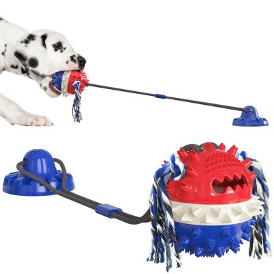 China Viable Made In China Top Quality Popular Product Eco Friendly Reinforce Sucker Cord Ball Molar Pet Bite Toy for sale