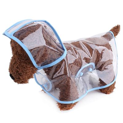 China Sustainable Wholesale Custom Transparent PU Dog Clothes Jumpsuit Pet Raincoat for sale