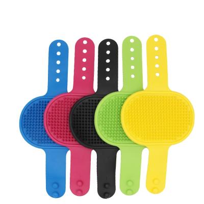 China Viable Wholesale Soft Colored Dog Fur Pet Glove Brush for sale