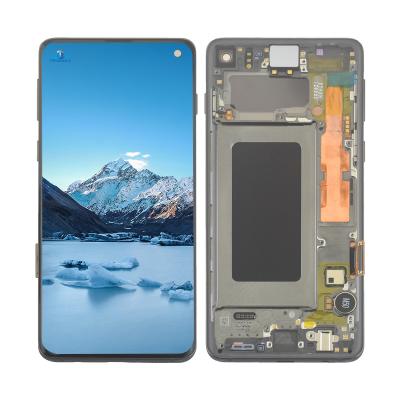 China Samsung Galaxy S10 LCD Display Screen Assembly Factory Price With Frame For Galaxy S10 for sale