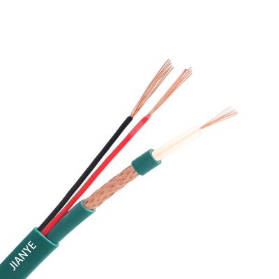 China KX6 7*0.2mm KX7 Coaxial Standard Link CCTV Camera Communication Cable Multicore Copper Green Siamese Green Sheath With Power Cable For CCTV Camera for sale