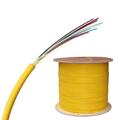 China G657A Indoor Outdoor Tight Buffer Overhead Round Type Optical Fiber Communication Cables Manufacturer With Steel Wire Messenger for sale