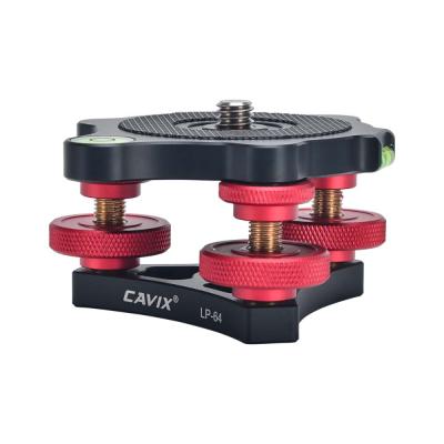 China Aluminum Alloy Cavix Aluminum Alloy Tripod Leveling Tri Wheel Head Lp-64 Precision Low Leveler With Spirit Level 3/8