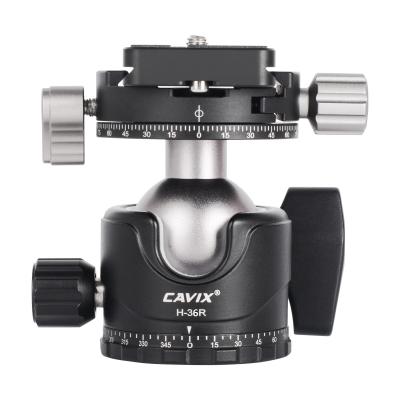 China Cavix Aluminum Alloy 360 Degree Swivel Dual Panoramic Camera Tripod Head Low Profile Ball Head For Tripod Dslr Camera for sale