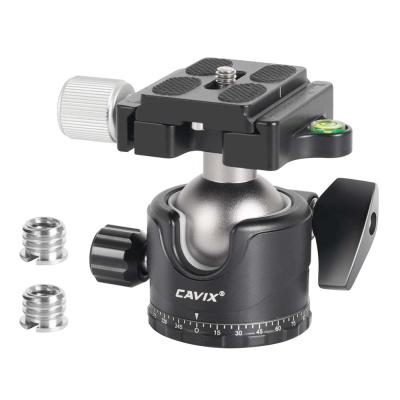 China Aluminum Alloy Cavix Camera Tripod Head Aluminum Alloy Ball Main Mount 360 Degree Rotating Panoramic Tripod Ball Head for sale