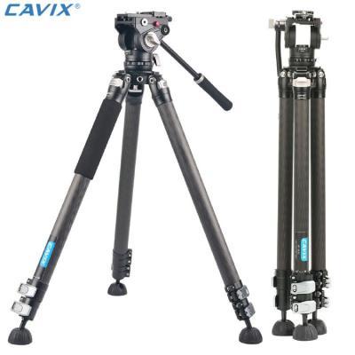 China CAVIX 36mm Video Camera Professional Video Tripod Carbon Fiber 3 Section Heavy Duty Tripod For Dslr Camera Tripod OEM for sale