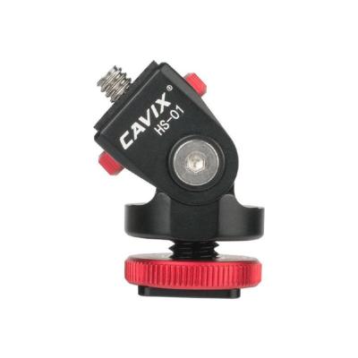 China CAVIX HS-016 Aluminum Alloy Camera Mini Hot Shoe Mount Adapter Tripod Head With 1/4 Inch Screw For Dslr Camera for sale