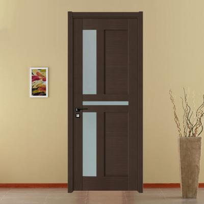 China Sound insulation assembled glass wood door slab door home room or bathroom interior waterproof solid wood door for sale