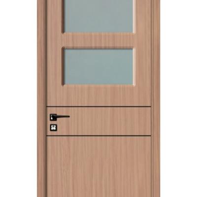 China Sound Insulation Interior Wooden Door Assembled With Flat Glass Panel for sale