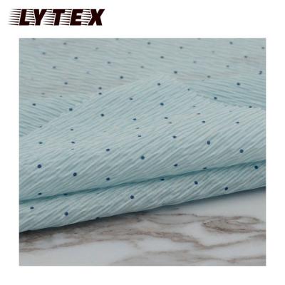 China Shrink-resistant 100% cotton yarn pressure dyed crepe printed woven fabric for women dresses for sale