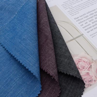 China Shrink-resistant 100% cotton yarn dyed cambric with roving woven shirting fabric from china mill for sale