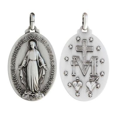 China Europe Collections Silver Women's Religious Necklace Zinc Alloy Medal for sale