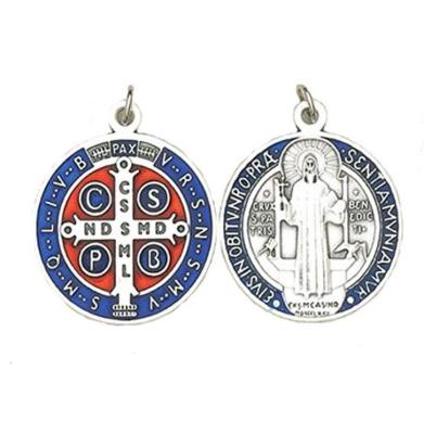 China Cheap Custom Cheap Soft Hard Enamel 2D Catholic Religious St Benedict Medal From Europe Souvenir for sale