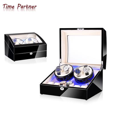 China Partner Handmade Watch Time Box Rotating Watch Winder Safe With Luxury Motor Watch Winders for sale