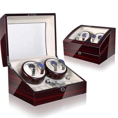 China Wooden Box 4+6 Time Partner Watch Winding System Handmade Automatic Tabletop Watch Winder for sale