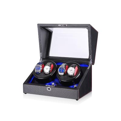 China Watch Display Time Partner Watch Winder Box Custom Logo 4+0 With LED for sale