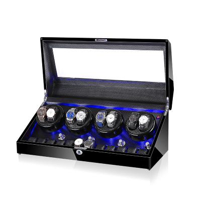 China Custom Made Luxury Time Partner Watch Slide Box And Watch Winder With LED for sale