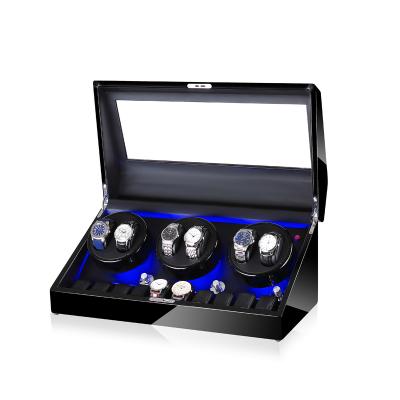 China Protect and store dropshipping 6+10 watches time partner watch winder with LED for sale