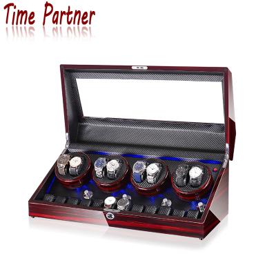 China Handmade Time Partner Automatic Watch Winder Box For Watches With Soft Watches Pillows And Quiet Motor for sale