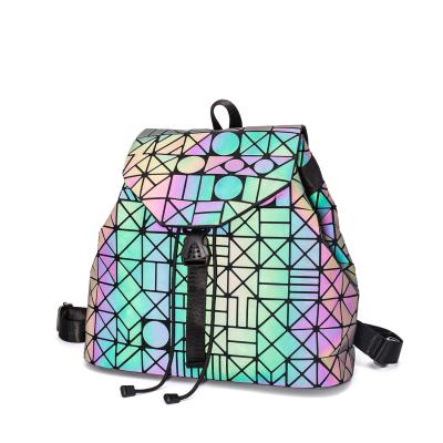 China Hot Selling RFID Fashion Professional Backpack For Women Luminous Geometric Bag Luminous Geometric Backpack For Ladies for sale