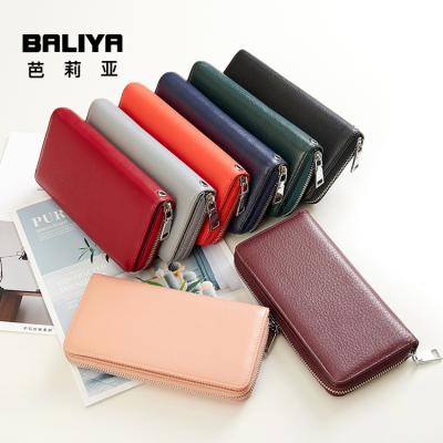 China Genuine Leather Long Waterproof Ladies Waterproof Ladies Supplier Baliya Leather Wallet for sale