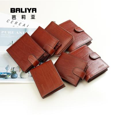 China Baliya Waterproof Vintage Waterproof Men's Wallet Leather Men's Short Neck Genuine Leather Wallet for sale