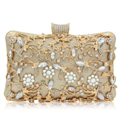 China Hot Selling Polyester And High Quality Evening Clutch Bag Evening Cross - Body Bags Chain Shoulder Bag With Rhinestone for sale