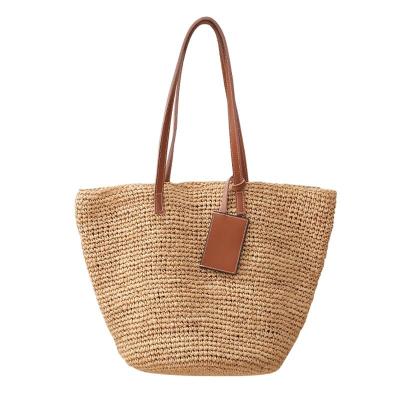 China Others Wholesale Rafia Bolsa Raffia Bolsa Logo Vacation Beach Bag Crochet Raffia High Quality Customized Tote Bag Customized Tote Bag for sale