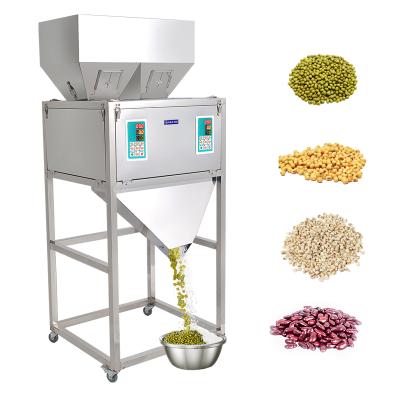 China Large quantitative food double heads multifunctional filling machine for powder granule grain bean nut snack weight filling machine for sale