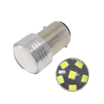 China 1156 R5W LED Projector Light Lamp Bulb White 2835 SMD 6 Led High Power Rear Turn Signal Emergency Light Accessories Led With Lens L25mm*W19mm for sale