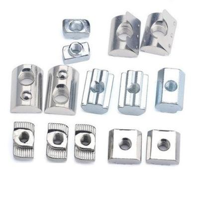 China Twee normen T slot accessoires T slot noten Aluminium roestvrij staal 304 316 Te koop