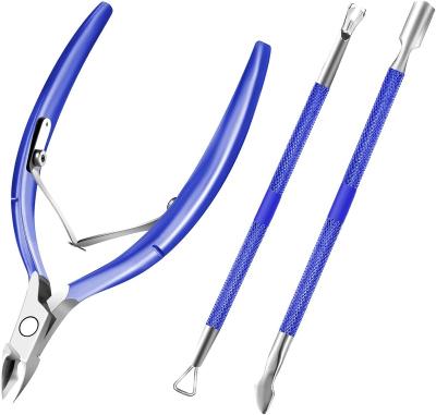 China Personal Care Cuticle Trimmer with Cuticle Pusher Cuticle Remover Cutter Pliers Nail Pusher for sale