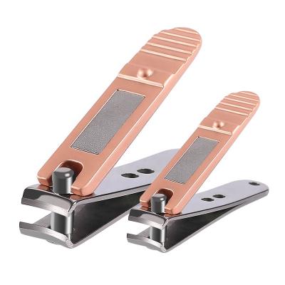 China For Figner and Toe Nail 2 Pcs High Quality Nail Clipper Kit Rose Gold Nail Trimmer Curved Nail Clippers in Gift Box for sale