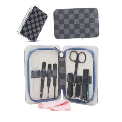 China Luxurious Toe Nail Customs Logo 8pcs Travel Case Manicure Set Nail Clippers Pedicure Kit with Tweezers and Scissors for sale