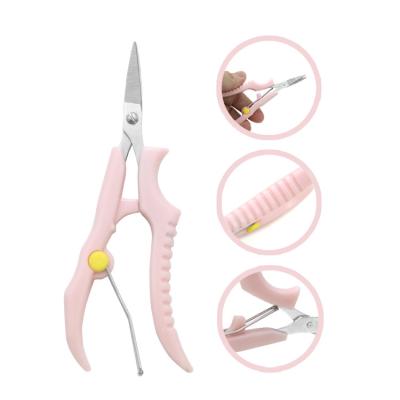 China Easy Embroidery Nipper Professional Cutting Scissors Handle Kits Stainless Steel Shears Small Scissors Curved Extract Sewing Scissors for sale