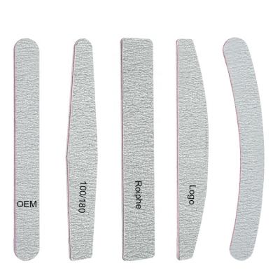 China For Nail Buffing Private Label Half Moon Emery Board Sanding Zebra Nail Folder 100/180 Professional Customs Wholesale Nail Folder For Salon Beauty for sale