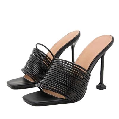 China Wholesale Breathable Sexy High Heels Ladies Dress Clear Thin Block Heels Ladies Sandal Shoes High Heel Block Sandals for sale