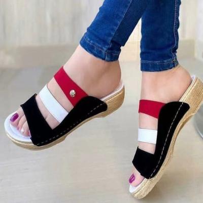 China Fashion Trend Custom Logo Buckle Double Ties Lining Upper Cork Nonwoven Fabric Midsole PU Pigskin Sole Slipper for sale