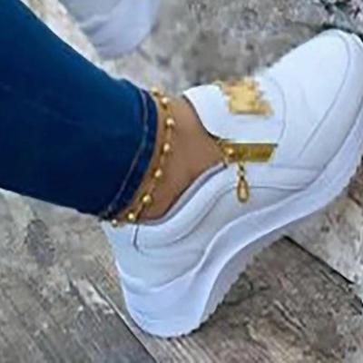 China Fashion trend new fashion sneaker shoes breathablecomfortable large size bottom with thick soles solid-color sports casual shoes for sale