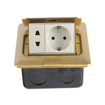 China New Design Industrial Floor Sound Up Brass Electric Sound Up Plug Floor Plug / European Noise Plug for sale