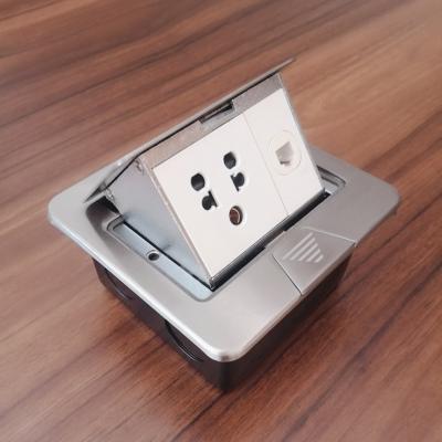 China Industrial Stainless Steel Pop Up Floor and USB Power Outlets /Best Selling Square Pop Up Table Socket Floor Box Outlet for sale