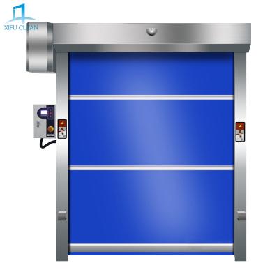 China Modern High Speed ​​Roll Up Automatic Plastic PVC Door Fast Aluminum Alloy Folding Speedy Entry Door for sale