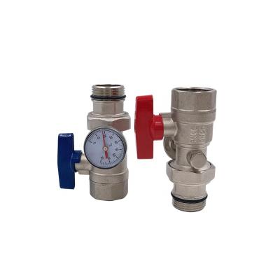 China Modern China Water Manifold Mini Brass Flow Meter Shut Off Ball Valve for sale