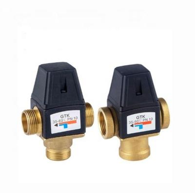 China Traditional Brass Three Way Solar Thermostatic Water Temperature Control Valve Mixing Valve for sale